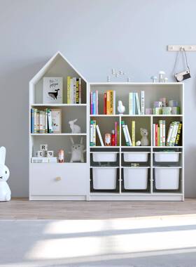 I1可比大熊实23855整木儿童玩具收纳玩柜容量宝宝具架书架幼儿园玩具理