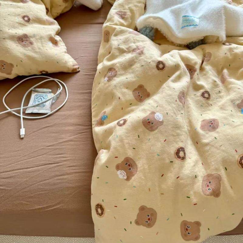 可爱KT猫水洗床人上四件套秋冬j5646单床被套床单品三棉件套