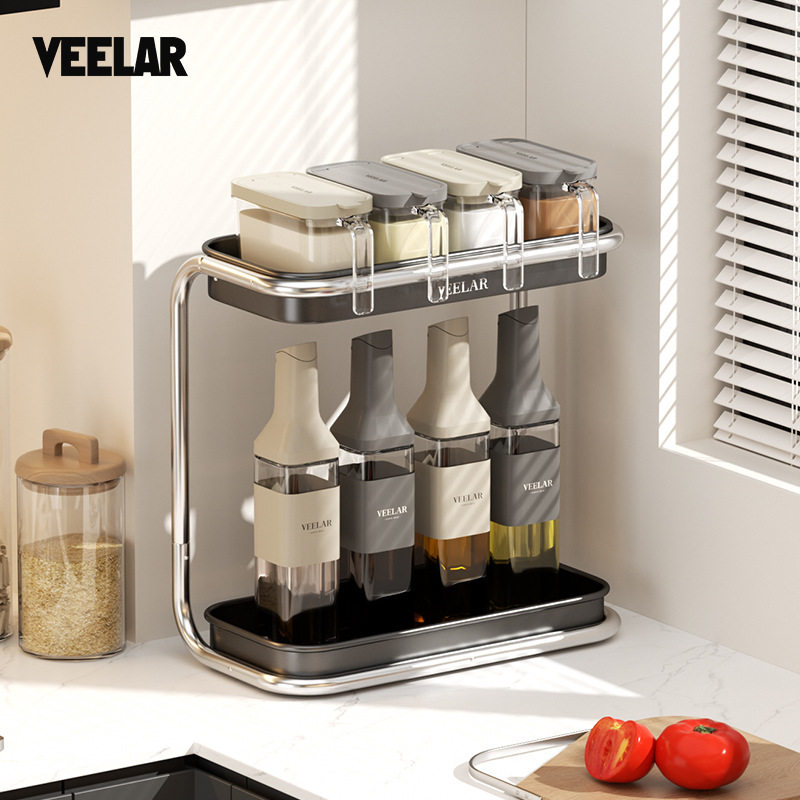 VEELAR厨房置物架多功能调料油盐调味品收纳架台面架子用品双层