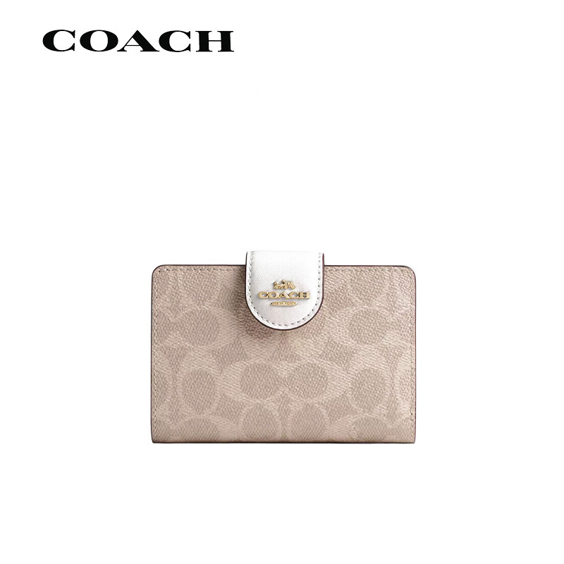 【正品保障】COACH/蔻驰女士钱包Signature Canva零钱包卡包CW786
