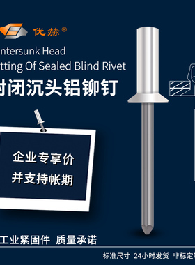沉头封闭型拉铆钉铝闭口平头拉钉防水GB12616.1封闭沉头抽芯铆钉