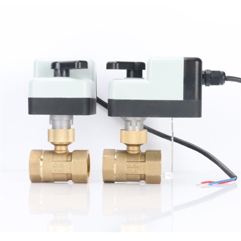 电动球阀开关二线常开常闭式电磁阀两线电动二通三通球阀24AC220V