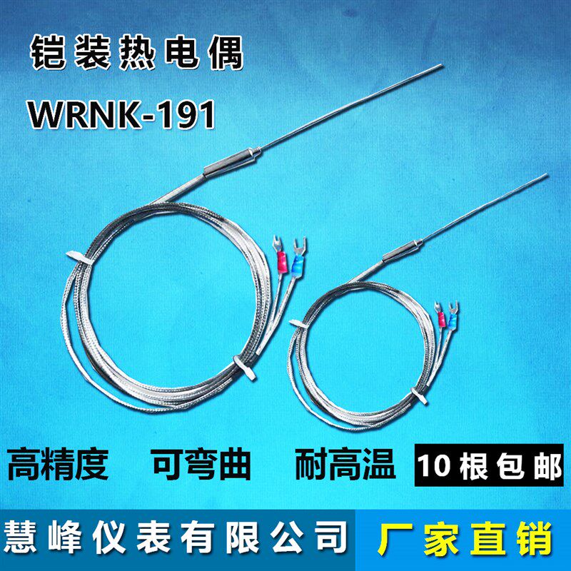 WRNK-191 K型铠装热电偶/E/J/PT100/探针热电偶 可弯曲温度传感器