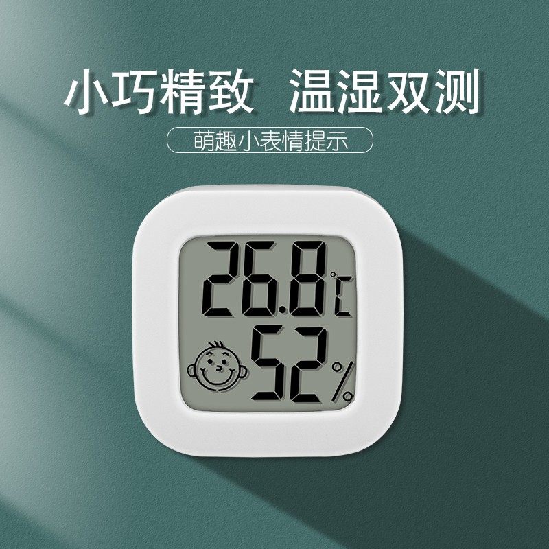 电子迷你温湿度计花房爬宠箱温湿度计时尚可爱冰箱车载家居温度表