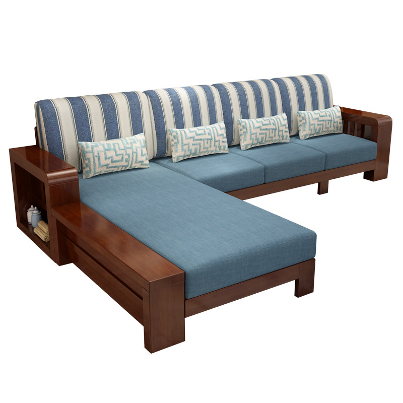 新中式实木沙发客厅全实木现代简约小户型经济型贵妃组合原木家具