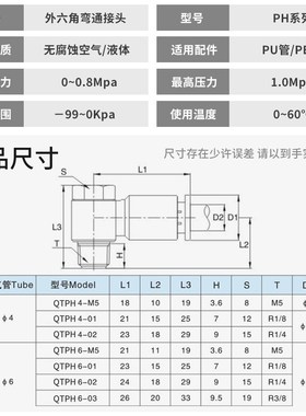 全铜金属铰接式直角PH气动快速接头APHT4/6/8/10/12-01/02/03/04