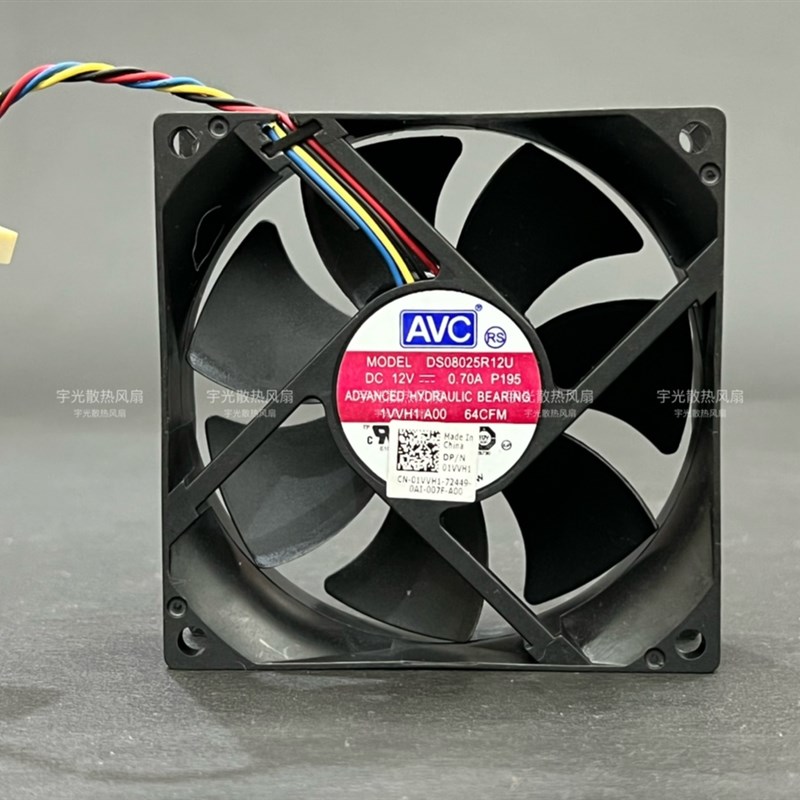 DS08025R12U全新AVC高速4线8025 12V 0.7A PWM温控CPU散热风扇8CM