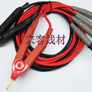 开尔文4线低阻表笔测试线台式万用表四线铜镀金鳄鱼夹FLUKE8845A