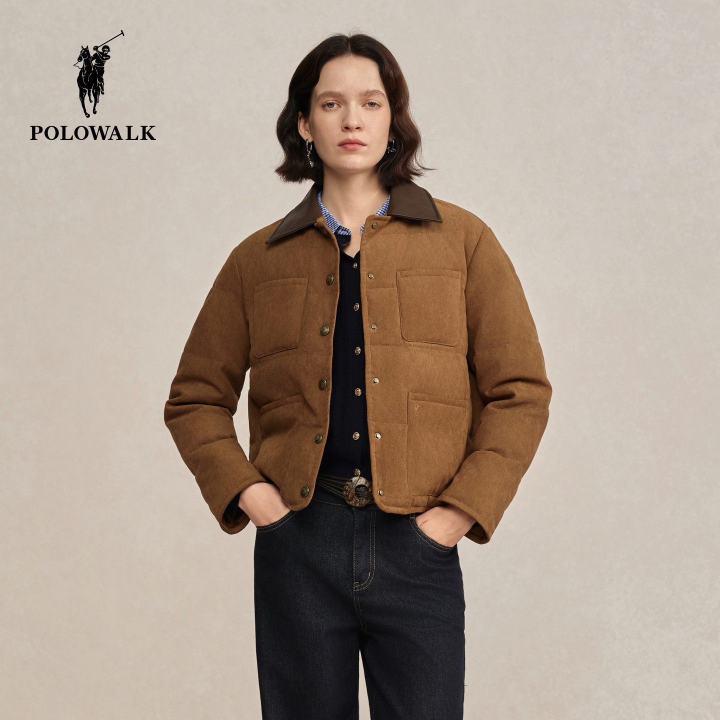 POLOWALK女装2025冬季新款女士短款羽绒服厚款复古外套保暖上衣女,女装/女士精品,羽绒服,淘宝优惠券,粉丝福利购,淘宝优惠卷