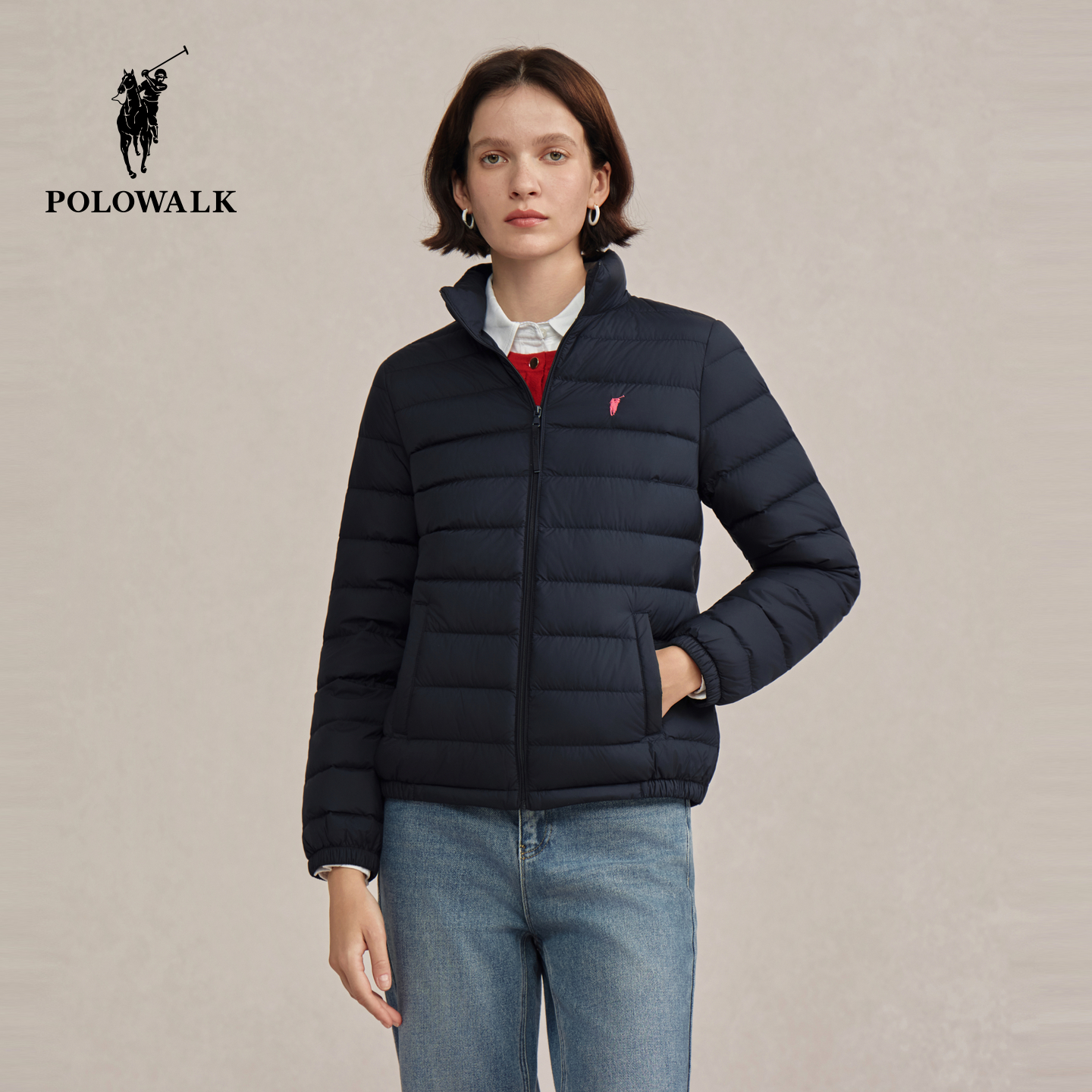 POLOWALK女士排骨羽绒服轻薄内胆