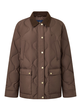 POLOWALK女士羽绒服2025冬季新款翻领中长款羽绒服复古时尚外套女