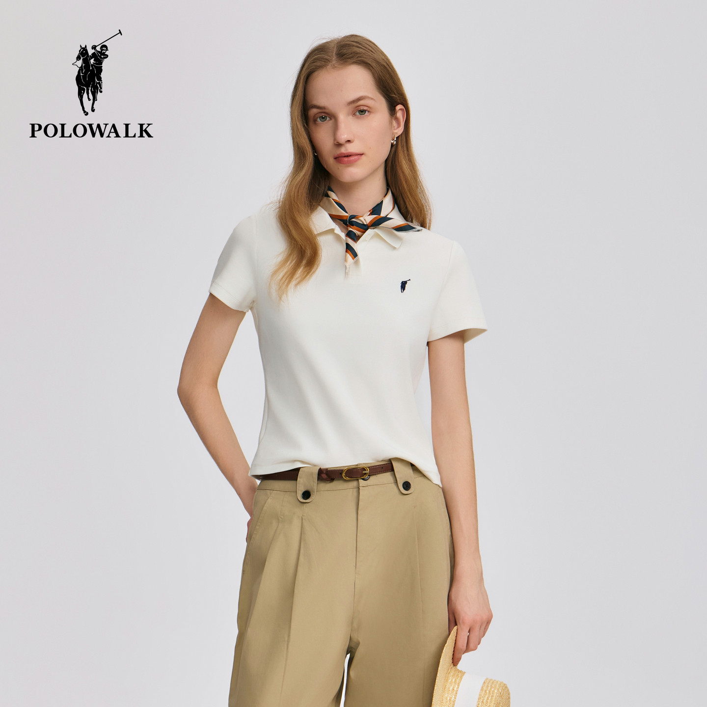 POLOWALK女士短袖POLO衫2026夏季新款修身百搭T恤潮流女装上衣