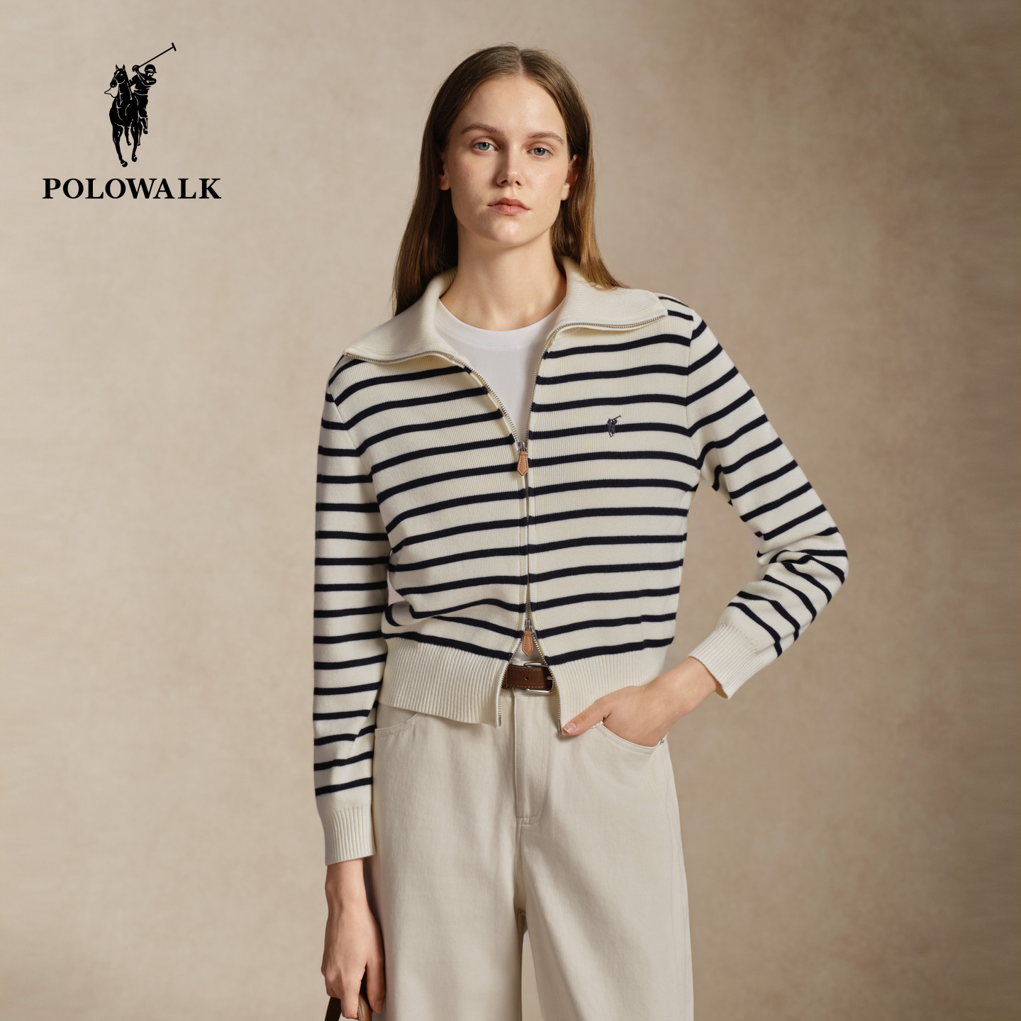 POLOWALK秋季女装长袖针织衫