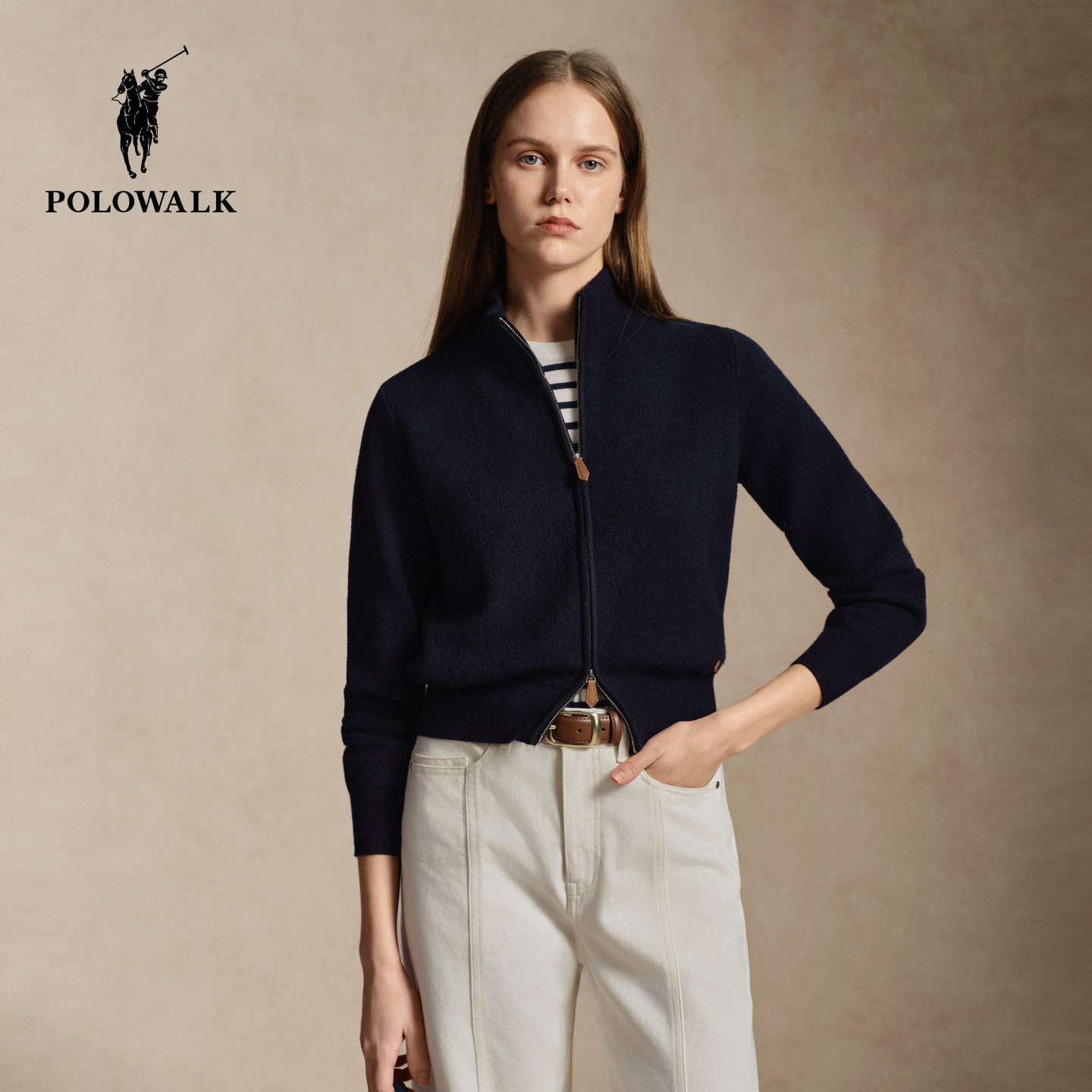 POLOWALK秋季女装长袖针织衫