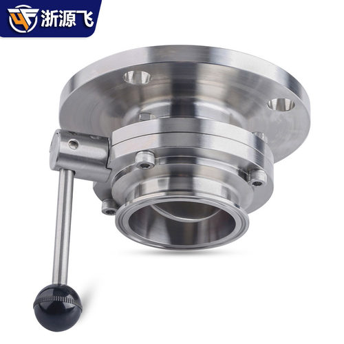 304不锈钢快装法兰蝶阀手动卫生级法兰卡箍式卡盘无负压变频供水