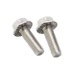 M4M5M6M8M10M12 304不锈钢外六角法兰面螺栓带垫花齿纹防滑螺丝钉
