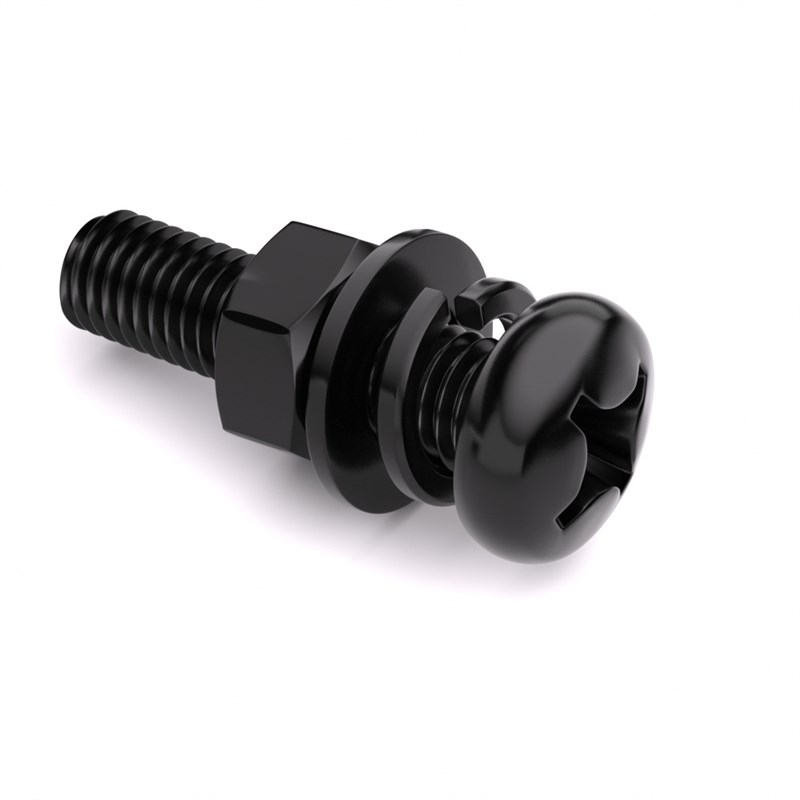 黑色304不锈钢十字圆头螺丝螺母平弹垫套装钉M2MM2.5M3M4M5M6-M10