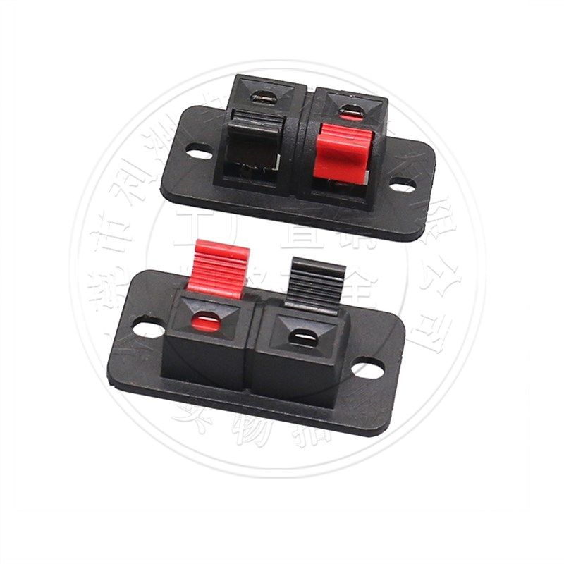 WP2-4线夹 2位音箱接线柱 单排2P弹簧接线座 两脚直插测试夹