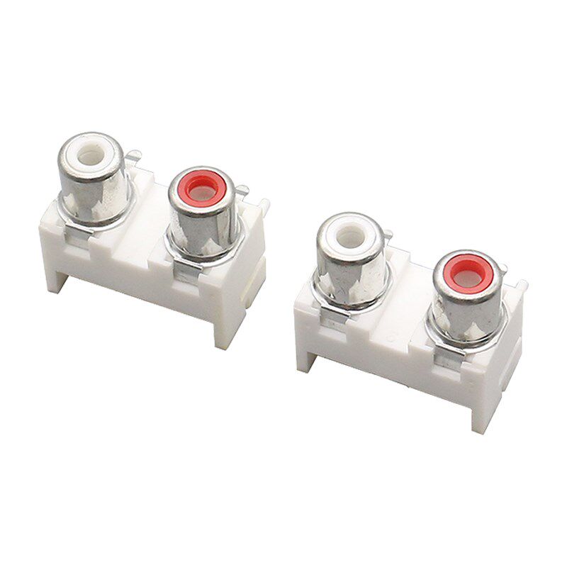 AV2-8.4-12A莲花座音频信号输入插座RCA插座二孔4脚母座带螺丝孔