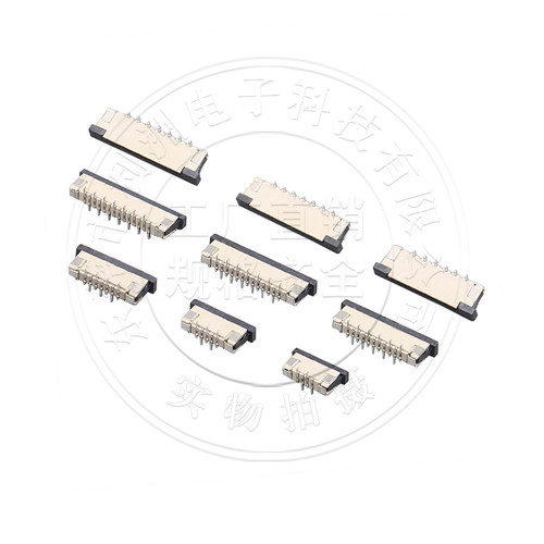 FPC/FFPC连接器1.0mm间距2.5H立贴错位脚扁平电缆线插座4P-30P