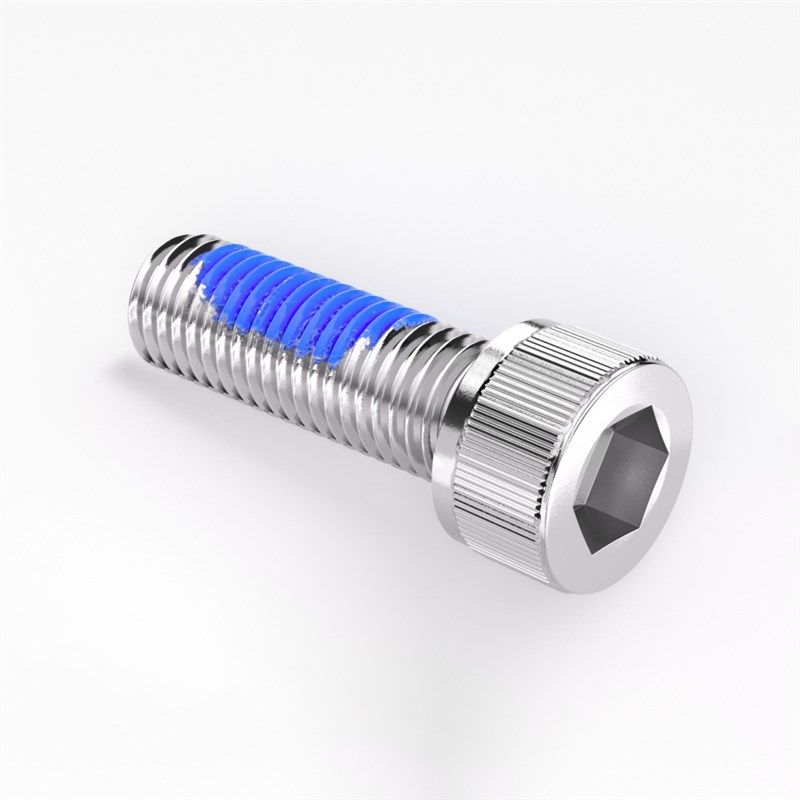 M1M2M2.5M3M4M5M6点胶304不锈钢滚花内六角螺丝钉蓝胶防滑防松