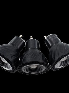 GU10卡口LED高显亮聚光灯杯恒流宽压黑色壳7W射灯护眼无频闪白黄