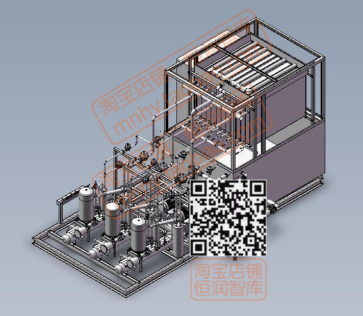 冷却机制冷设备3D图纸制冷机冰箱装置冻库制冷罐冷凝机组冷风机