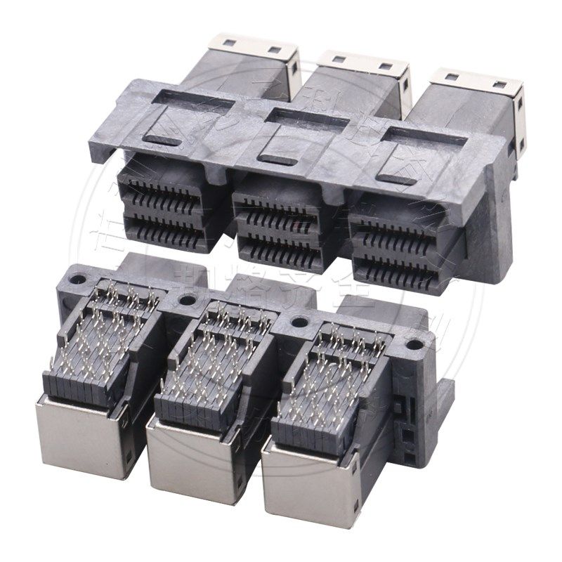 仿MOLEX MiNi-SAS HD连接器SFF-8643/SFF-8644板端内置接口母座