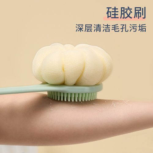 洗澡刷子搓背擦背长柄刷软毛双面沐浴刷搓泥去灰搓澡刷背神器浴刷