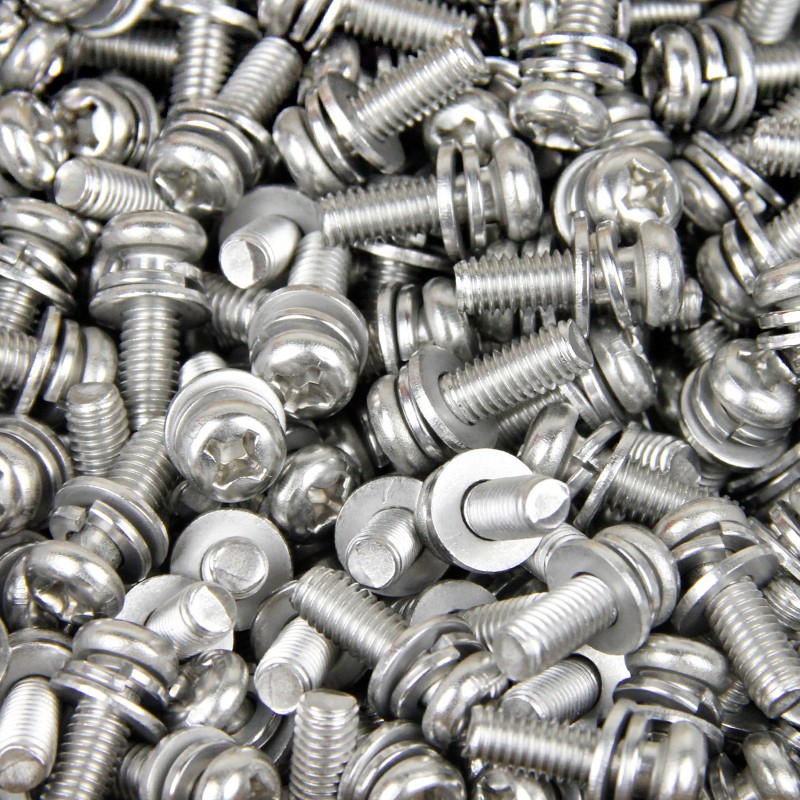 【M2M3M4M5M6M8M10】304不锈钢小圆头十字三组合螺丝 GB9074.8