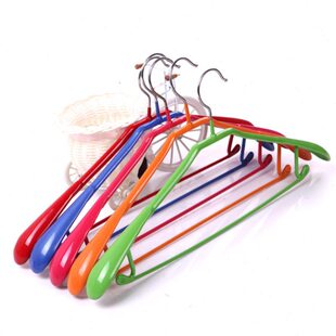 塑料衣挂 防滑衣架 家用衣架子 金属衣撑宽肩无痕衣架 10个装
