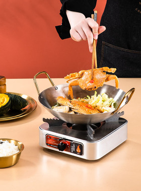 新式不锈钢干锅锅具酒精炉小火锅仔锅家用酒吧鼎商用卡式炉专用锅
