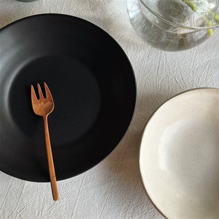 炒菜深盘 say手作感雾面墨色贝纹汤盘 沙拉汤盘 Camus 收集时光