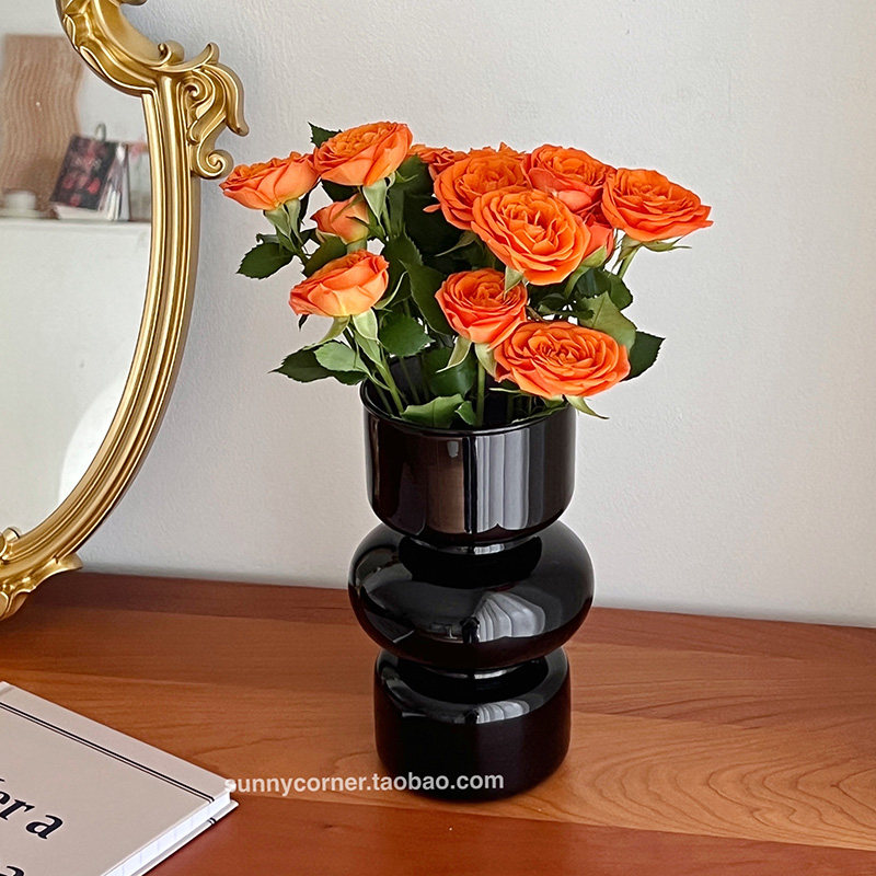 ins风黑色玻璃花瓶北欧简约客厅餐桌鲜花水养透明插花瓶装饰摆件,标准件/零部件/工业耗材,输送带/传送带,淘宝优惠券,粉丝福利购,淘宝优惠卷