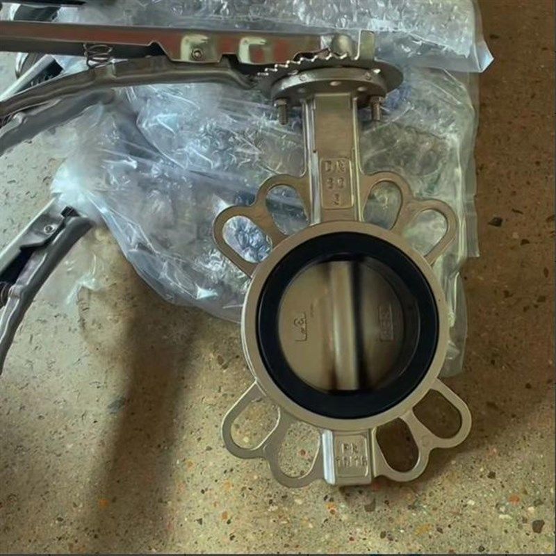 不锈钢304软密封对夹涡轮碟蝶阀D71X-16P对夹蝶阀DN50DN80DN100