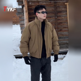 高端卡其色羽绒服男外套男士2025新款爆款冬季加厚短款男款冬装潮