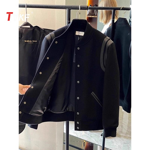 潮牌毛呢棒球服男外套男士2025新款秋冬季痞帅高级感夹克男款棉服