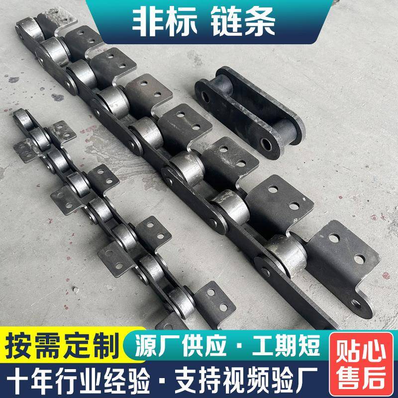 非标准异形滚子链不锈钢重型传动链条碳钢单侧外片双孔弯板链条