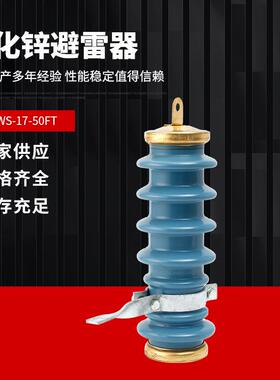 广东型陶瓷氧化锌避雷器10KV高压防雷器Y5WS-17/50FT户外线路蓝色