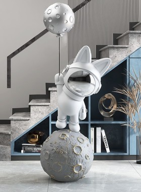 潮玩太空兔客厅大型落地摆件家居饰品大J号宇航员雕塑乔迁新居礼