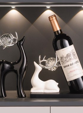 轻奢高档b福鹿红酒架酒柜现代客厅装饰摆件玄关餐边柜乔迁新居礼