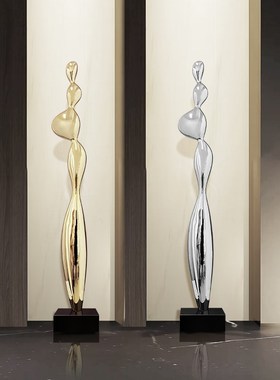 现代简约雕塑轻奢高级感客厅玄关落地F瘦高款细长型壁龛摆件工艺