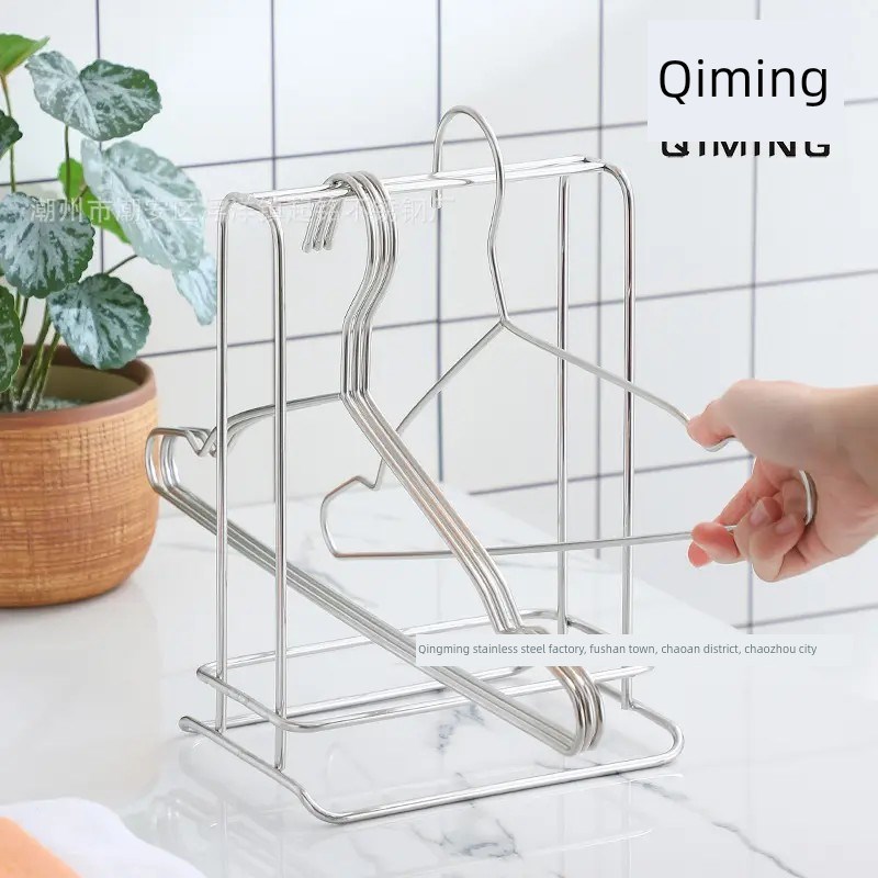 无冲压不锈钢衣架储物阳台储z物架家用晾衣架晾衣架免安装1层