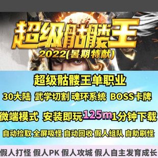 热血传奇单机版 gom超级骷髅王单职业30大陆武学切割大背包光柱