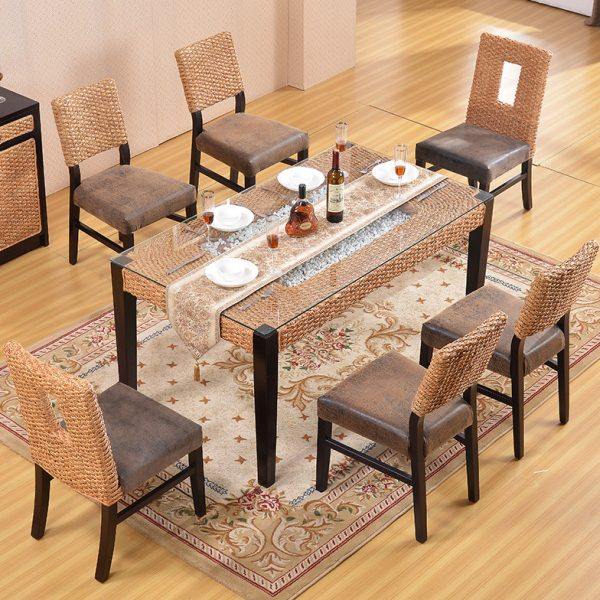 HC301真藤餐台椅长方型一桌六椅一桌四椅组合藤编藤艺家具,住宅家具,玻璃餐桌,淘宝优惠券,粉丝福利购,淘宝优惠卷