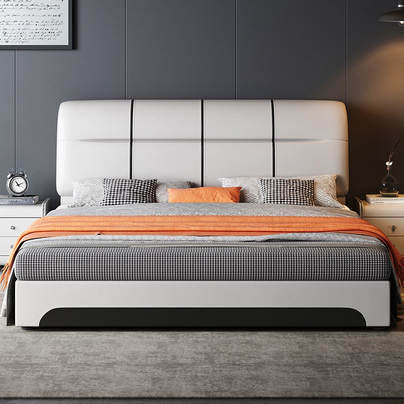 皮床1.8米科技布艺1.5u储物简约现代双人床简约现代童床实木框架