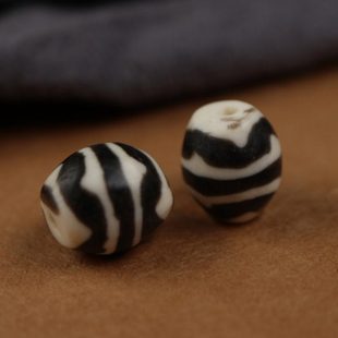 精品料器小达洛天珠配珠西藏民手工磨损做旧水纹天珠文玩散珠腰珠