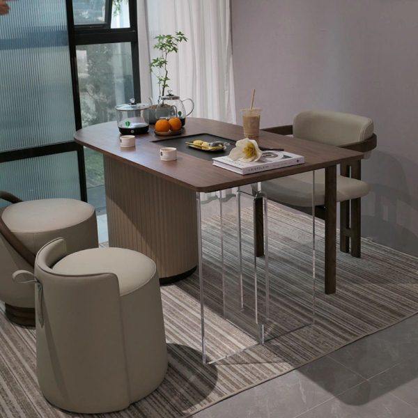 美学派新中式黑胡桃木茶桌椅组合阳台小型家用实木功夫泡茶喝茶桌,住宅家具,岛台餐桌,淘宝优惠券,粉丝福利购,淘宝优惠卷