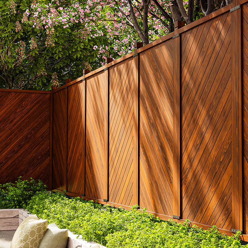 别墅庭院遮挡围栏防腐实木栅栏户外E花园隔断围墙加高楼顶露台护