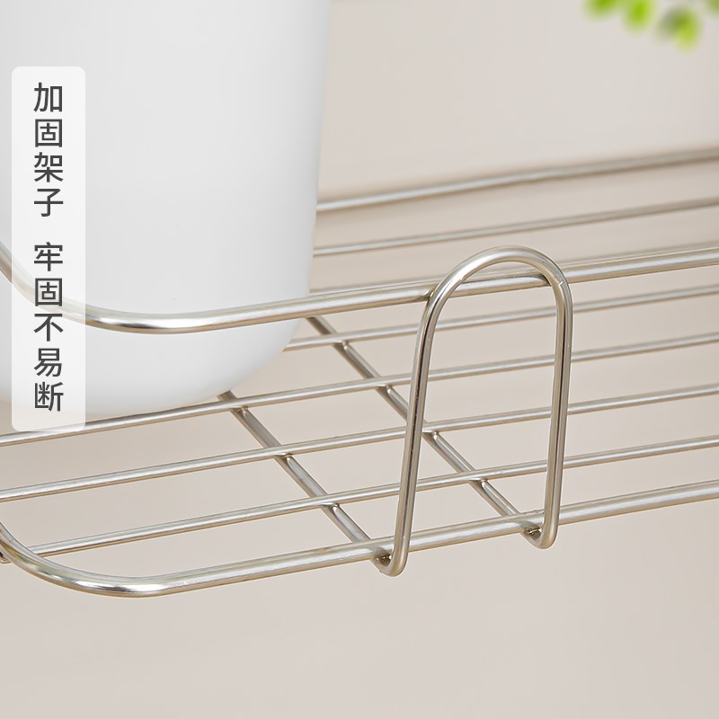 不锈钢卫生间置物架免打孔v墙上厨房浴室厕所沥水篮牙刷架三角壁